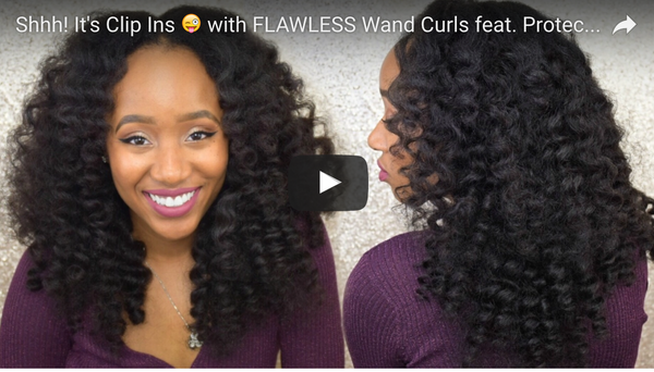 Kinky Curly Clip Ins & Wand Curls by @Aseamae